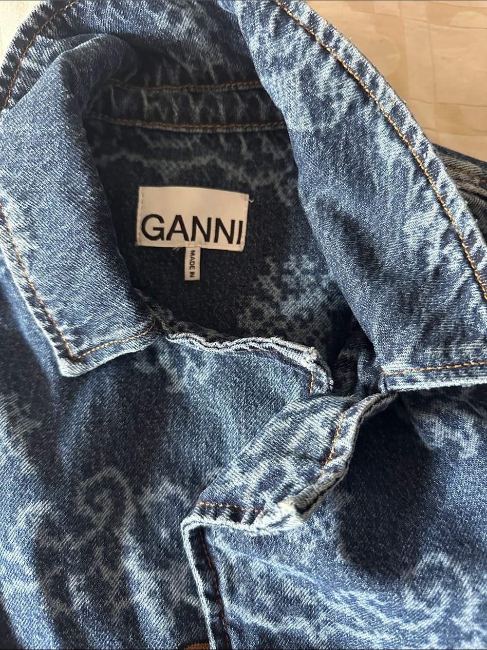 Men's Denim Short-Sleeve Button Jacket